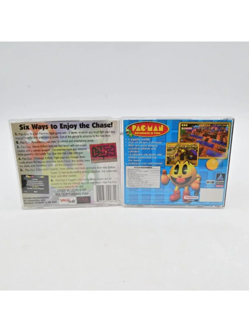 Pac-man Adventures In Time & Pac Pac 6 Complete Games CD-Rom PC Game Bundle